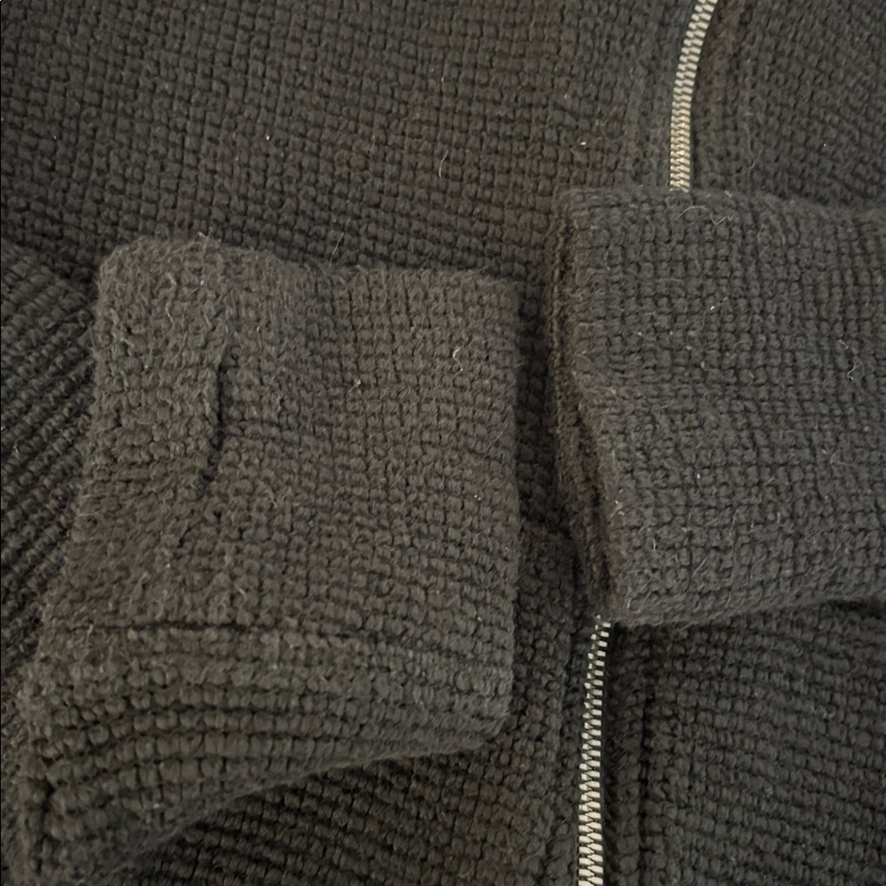 Sweaty Betty Restful Boucle Black Knit Zip Front Boxy Sweater Jacket Small - Picture 8 of 8